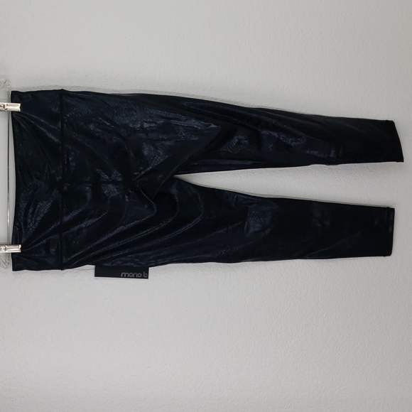 Mono b glossy shadow snake high-waisted Leggings black size Xlarge - Picture 6 of 10